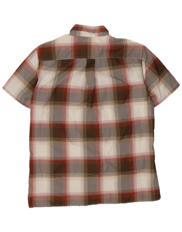 Eddie Bauer Camisa de manga corta para hombre Poliéster a cuadros gris medio