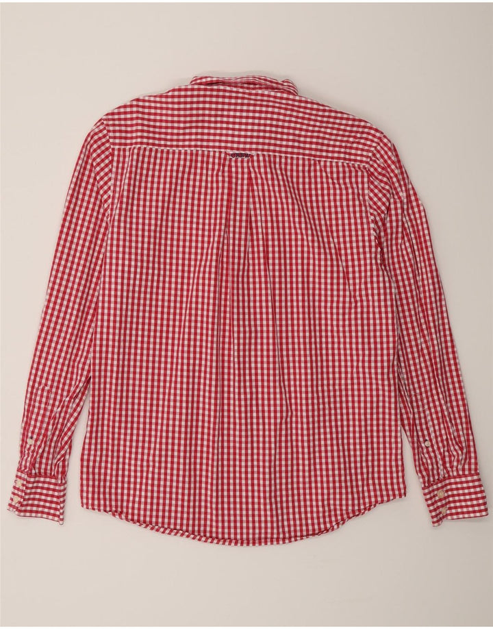 Crew Clothing Camisa de corte clásico para hombre Algodón a cuadros rojo mediano