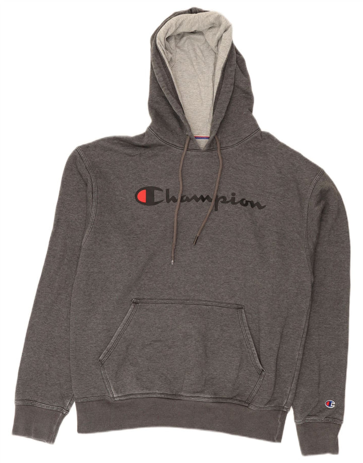 Champion Sudadera Con Capucha Y Estampado Gráfico Gris Medio Moteado