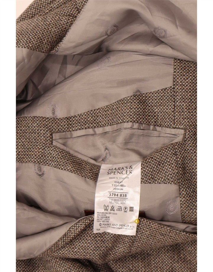 Marks & Spencer Chaqueta tipo blazer de 3 botones para hombre UK 46 XL Lana gris