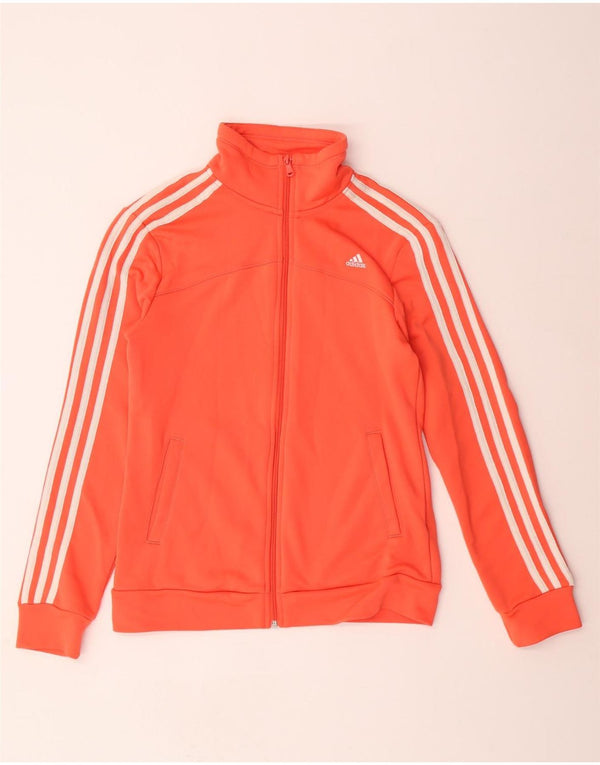 ADIDAS Mujer Climalite Chándal Top Chaqueta Reino Unido 8/10 Pequeño Naranja