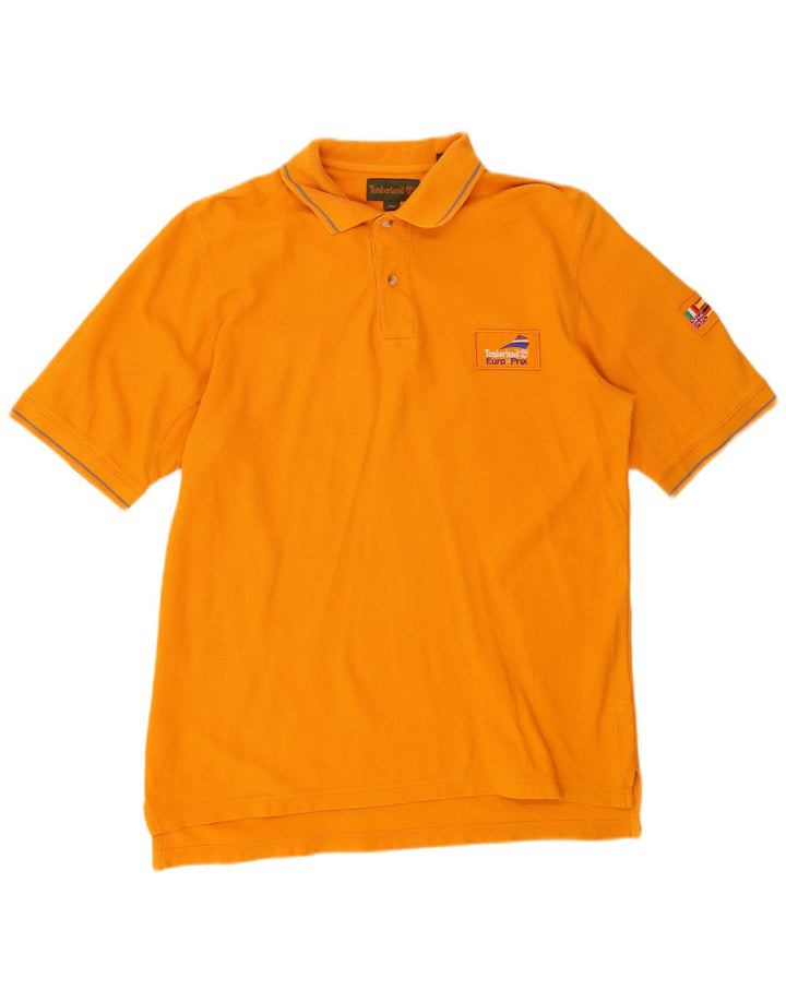 TIMBERLAND Mens Polo Shirt Medium Orange Cotton