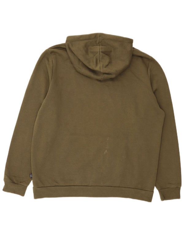 Puma Hombre Sudadera Con Capucha Jumper Large Caqui Algodón