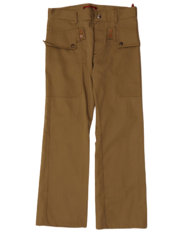 David Mayer Pantalones cargo con corte de bota para mujer IT 46 Large W31 L29 Caqui