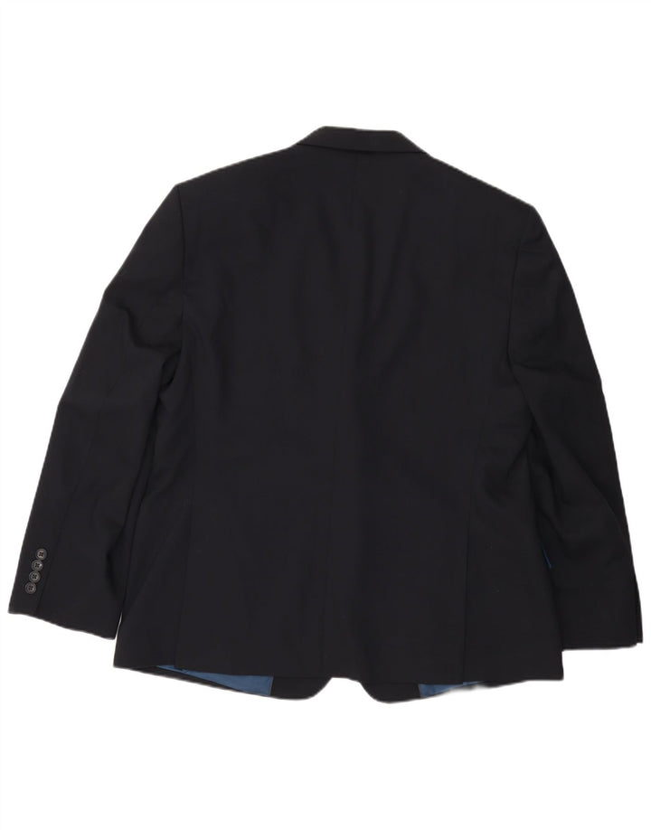 Marks & Spencer Chaqueta Blazer Corta de 2 Botones para Hombre UK 44 XL Lana Azul Marino