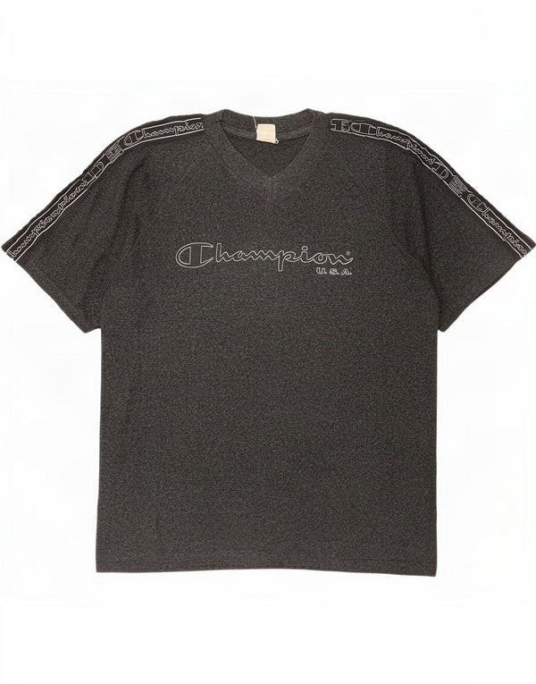 Champion Camiseta gráfica para hombre Top XL Algodón moteado gris