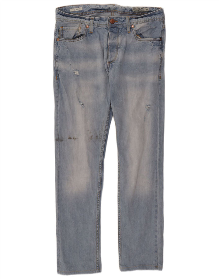 Jack & Jones Vaqueros ajustados desgastados Tim para hombre W34 L31 Azul