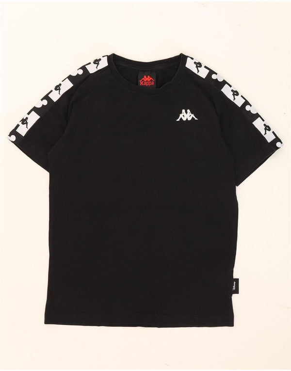Kappa Hombre Camiseta Gráfica Top XS Algodón Color Block Negro