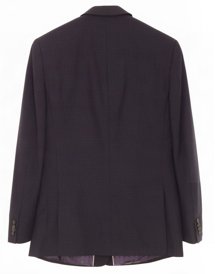 Marks & Spencer Chaqueta tipo blazer de 2 botones para hombre UK 36 Small Grey Check Wool