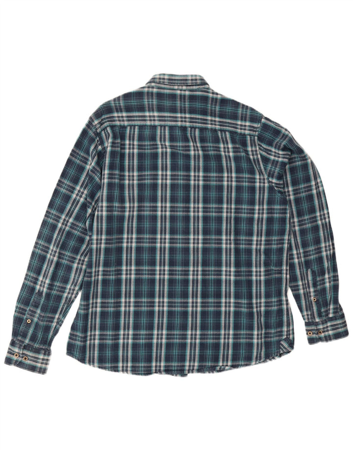 James Pringle Camisa de franela para hombre Algodón a cuadros azul marino grande