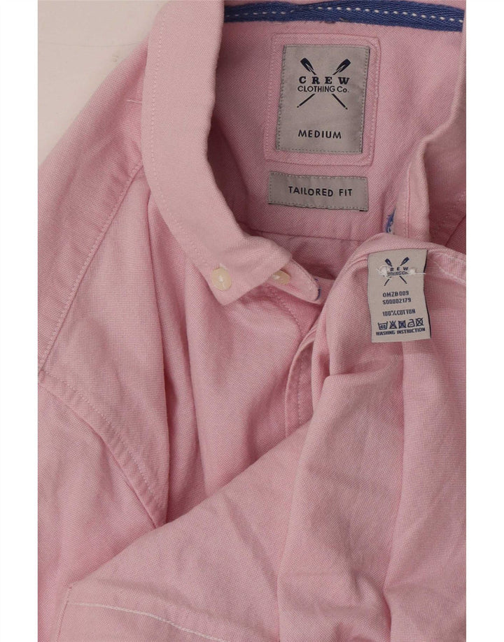 Crew Clothing Camisa entallada para hombre de algodón rosa medio