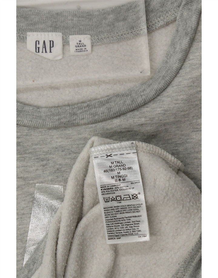 GAP Sudadera con gráfico alto para mujer UK 40 Algodón gris medio
