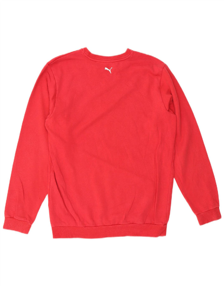 PUMA Sudadera con gráfico para niño, jersey, 15-16 años, algodón rojo