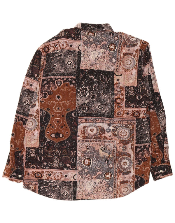 Camisa vintage para hombre Patchwork multicolor medio
