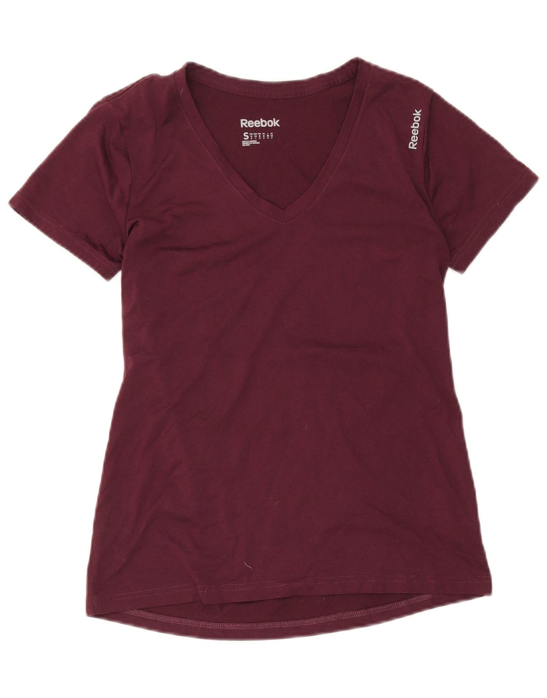 Reebok Camiseta para mujer Top UK 10 Small Borgoña Poliéster