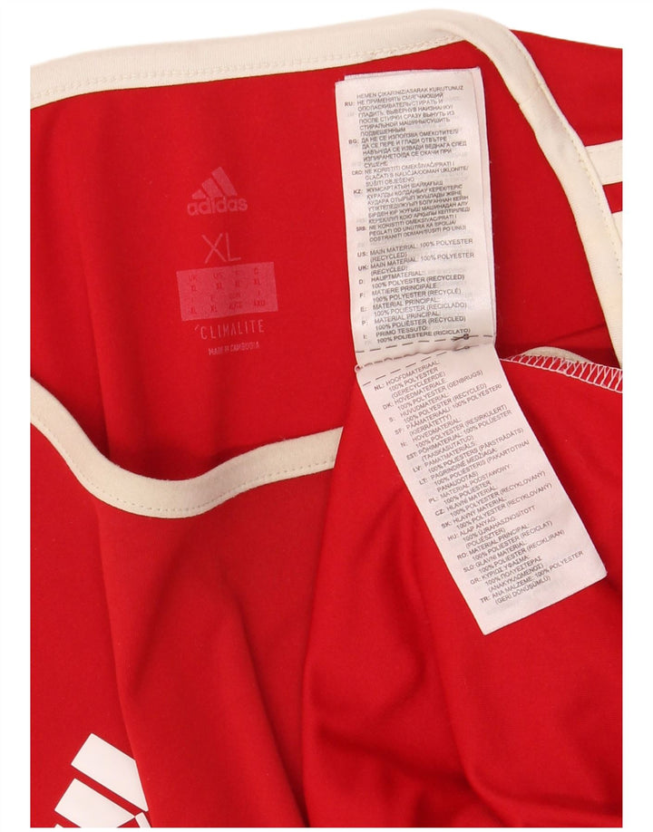 ADIDAS Hombre Climalite Camiseta Top XL Rojo Colorblock Poliéster