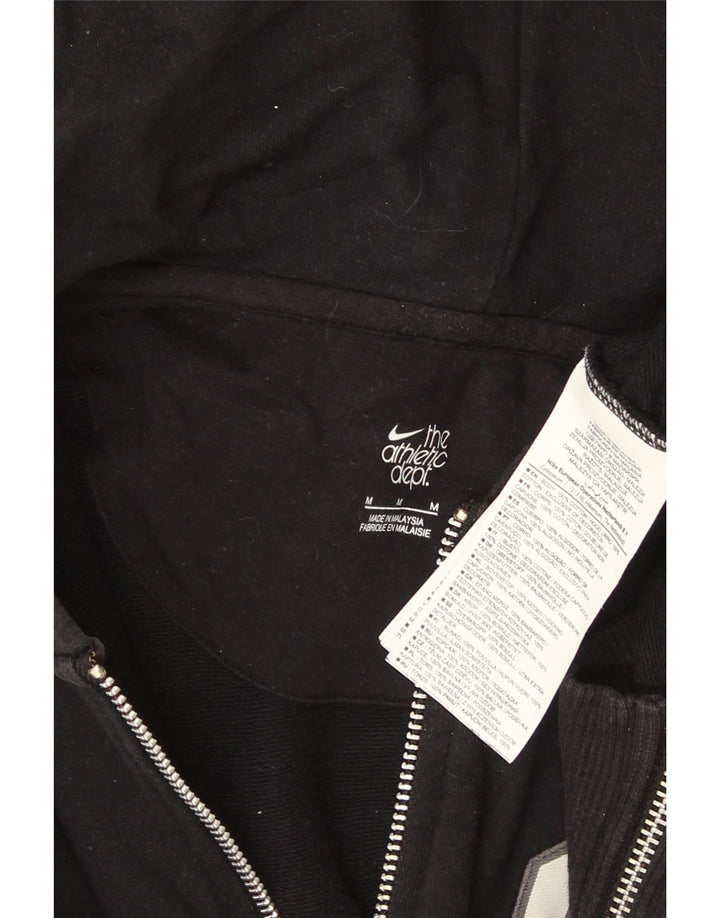 Nike Sudadera con capucha y cremallera gráfica para hombre, algodón negro mediano