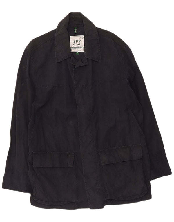Henry Cottons Chaqueta impermeable para hombre IT 50 grande algodón azul marino