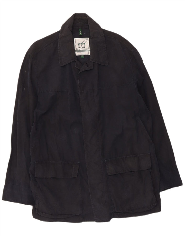 Henry Cottons Chaqueta impermeable para hombre IT 50 grande algodón azul marino