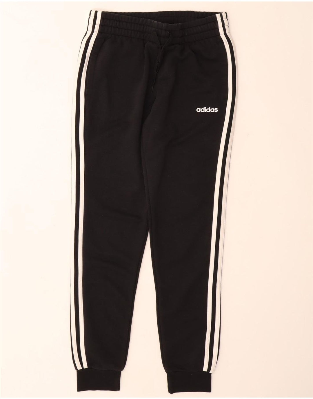 ADIDAS Pantalones de chándal para mujer Joggers UK 8/10 Small Black Cotton