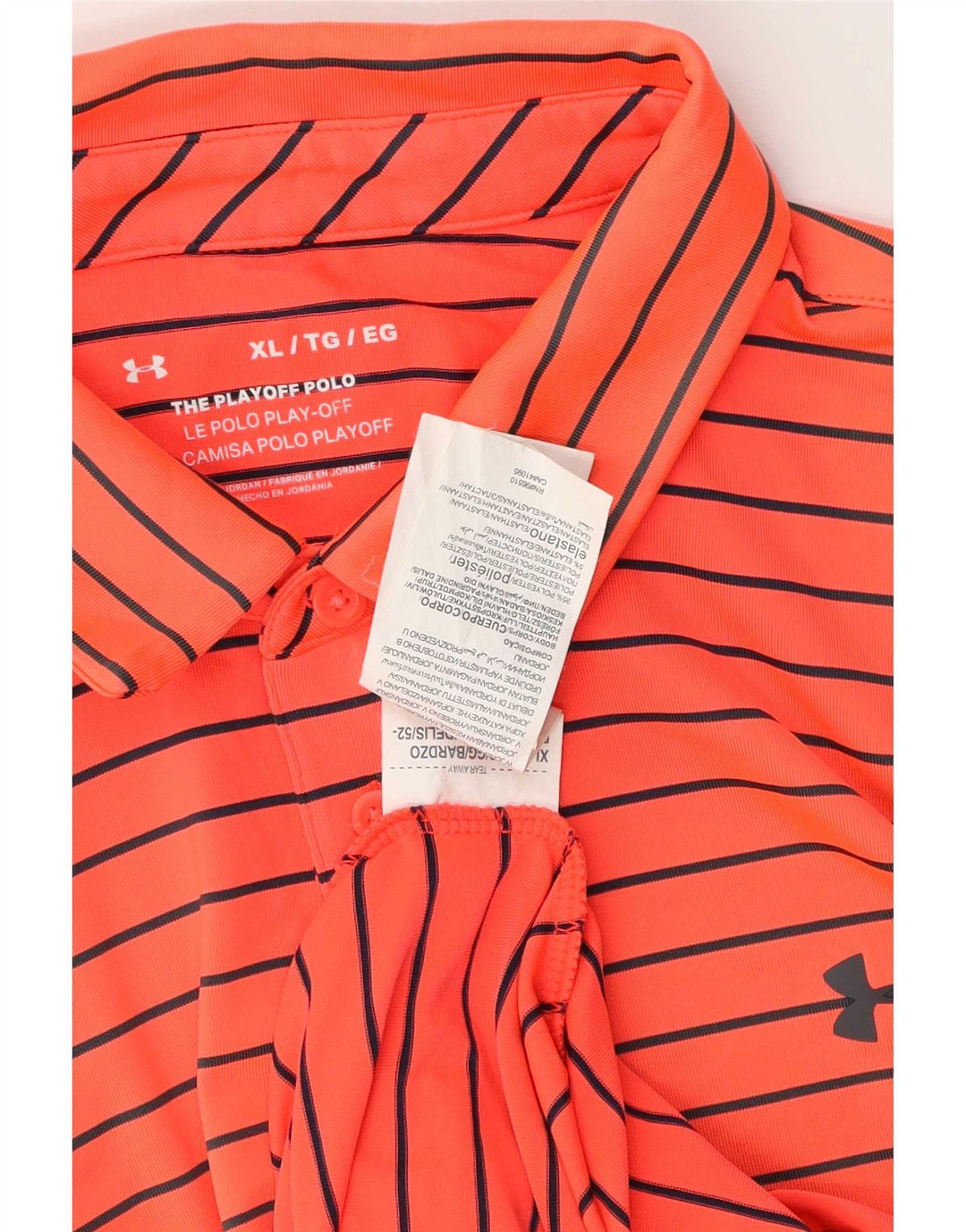 Polo Under Armour Hombre XL Poliéster A Rayas Naranja