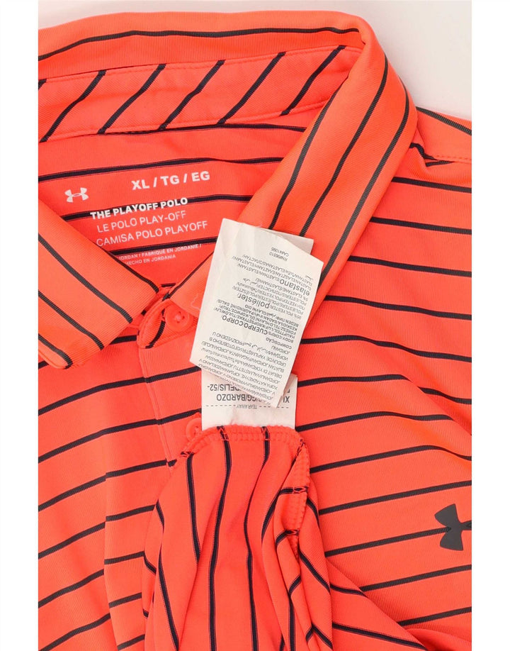 Polo Under Armour Hombre XL Poliéster A Rayas Naranja