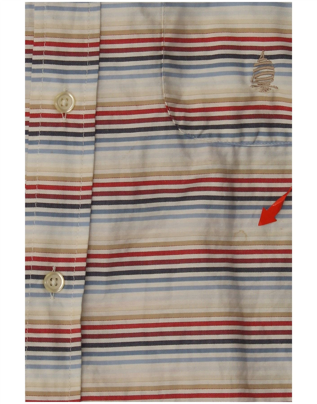 MARINA YACHTING Camisa Hombre Talla 43 Grande Algodón Rayas Multicolor