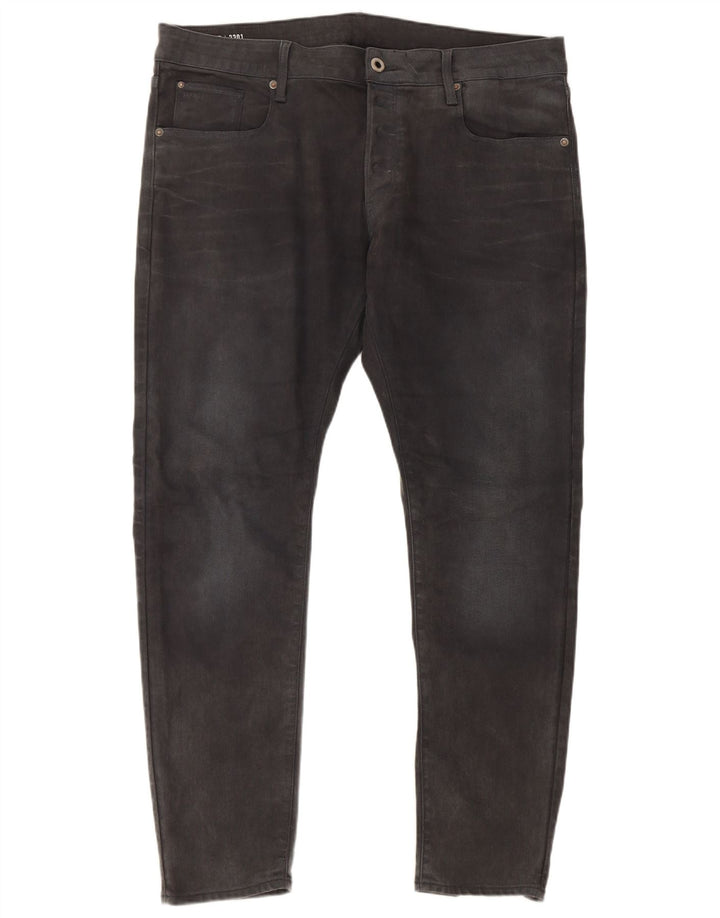 G-Star Hombre 3301 Slim Jeans W40 L32 Algodón Gris