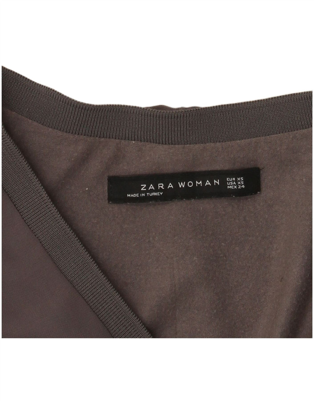 Zara Mujer Blusa Manga Larga Top UK 6 XS Gris