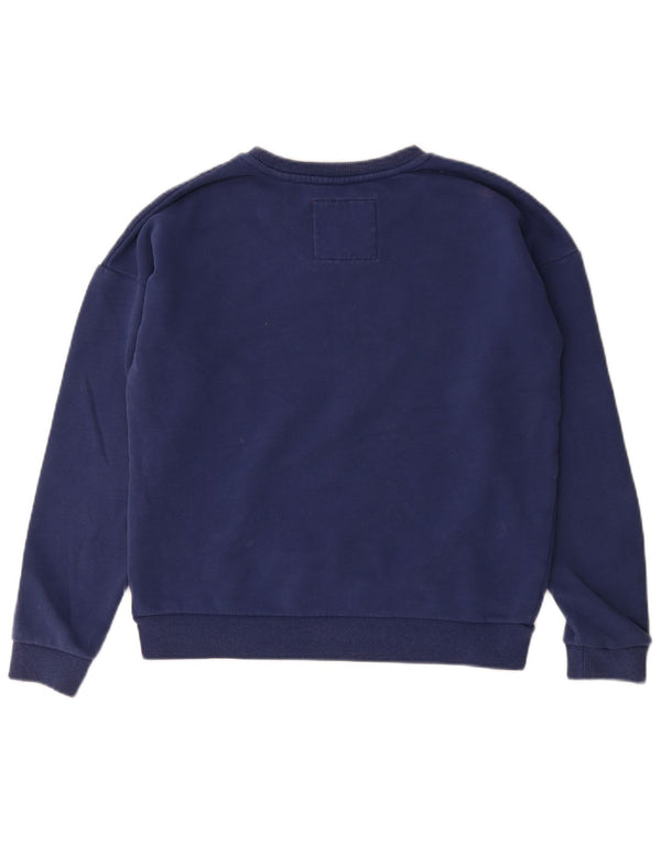 Superdry Mujer Gráfico Oversize Sudadera Jumper UK 42 Medium Azul Marino