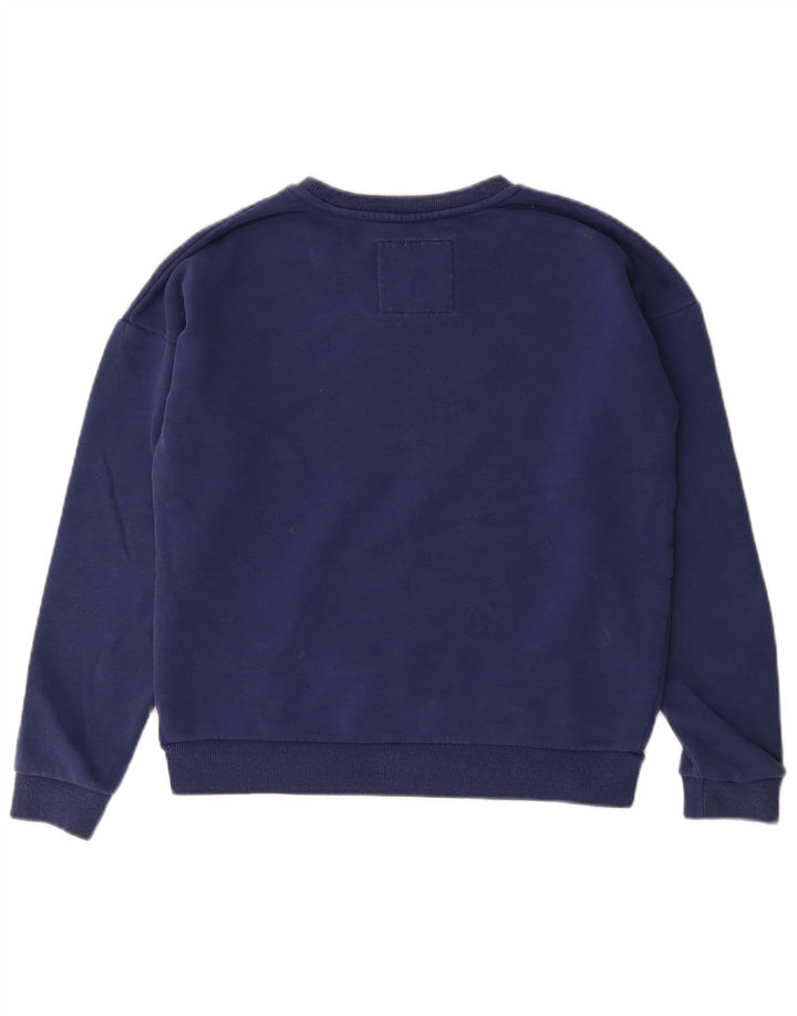 Superdry Mujer Gráfico Oversize Sudadera Jumper UK 42 Medium Azul Marino