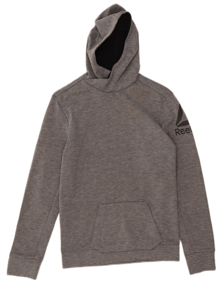 Reebok Sudadera con capucha gráfica para hombre XS Gris Poliéster