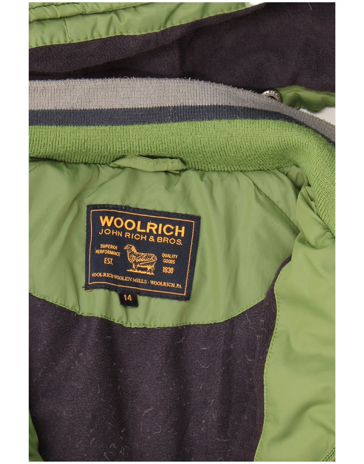 Woolrich Chaqueta acolchada con capucha y gráfico para niños 13-14 años Verde