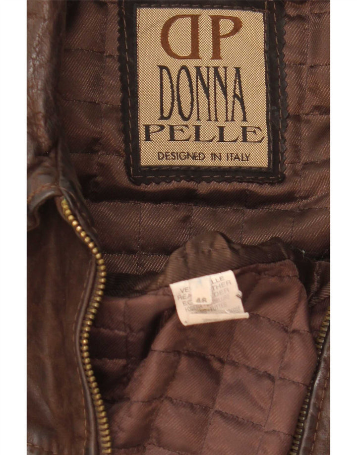 Donna Pelle Chaqueta de cuero holgada para hombre IT 46 Small Brown Leather