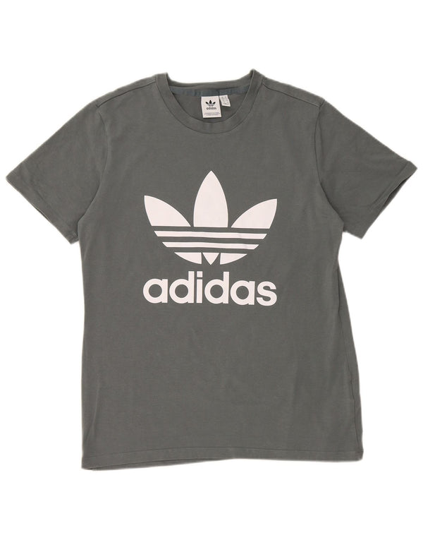ADIDAS Camiseta gráfica para mujer Top UK 16 Grande Gris Algodón