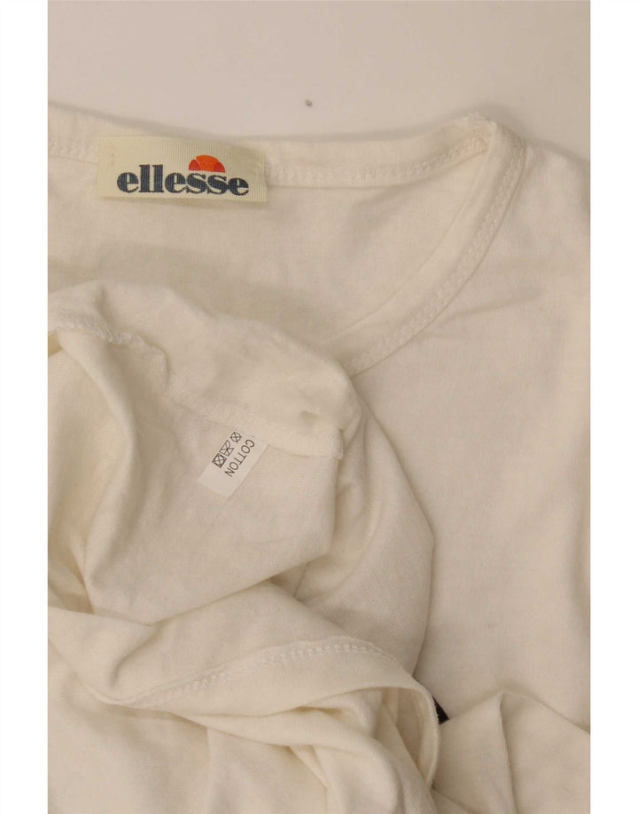 Ellesse Camiseta gráfica para mujer Top UK 12 Medium Off White