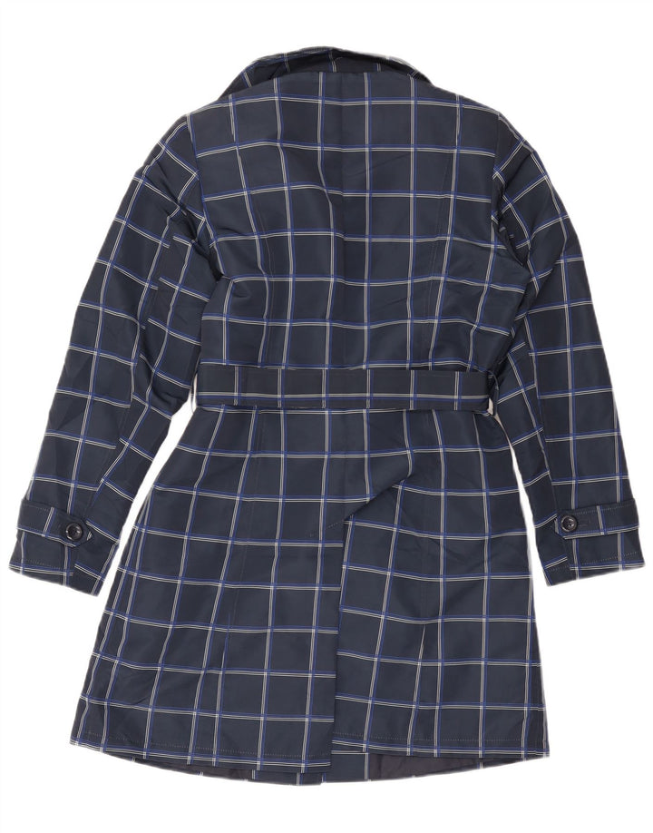 Marks & Spencer Gabardina para mujer UK 40 Mediano Azul marino Cuadros Poliéster