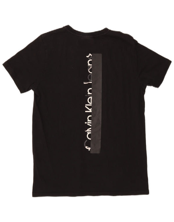Calvin Klein Jeans Camiseta gráfica para mujer Top UK 40 Algodón negro mediano