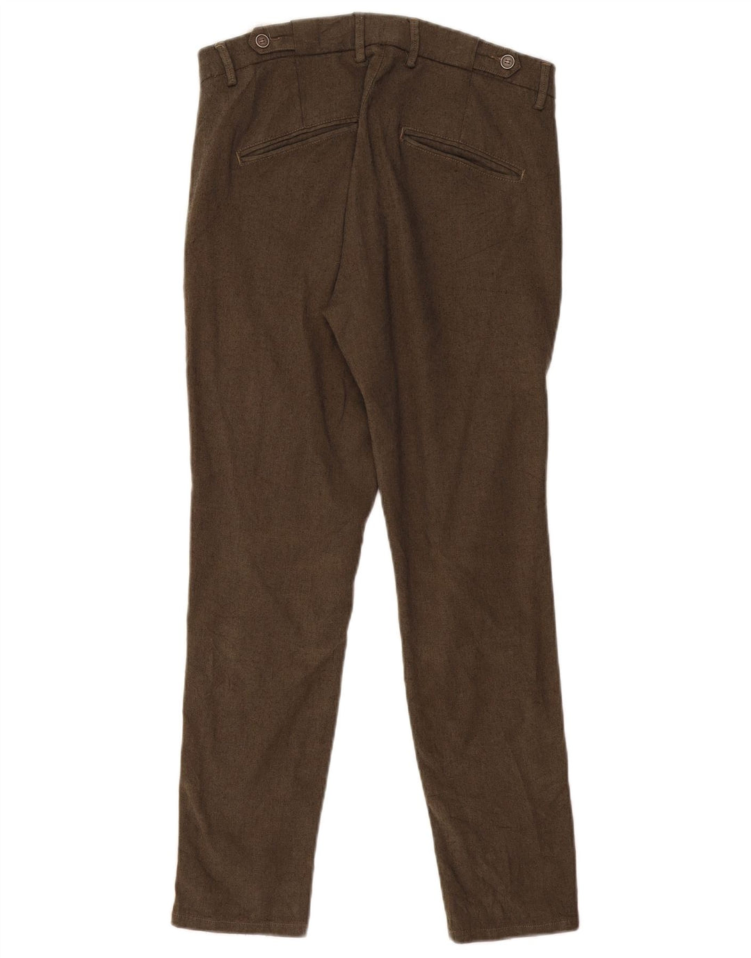 Zara Hombre Pantalón De Traje Slim EU 36 XS W29 L28 Caqui Poliéster