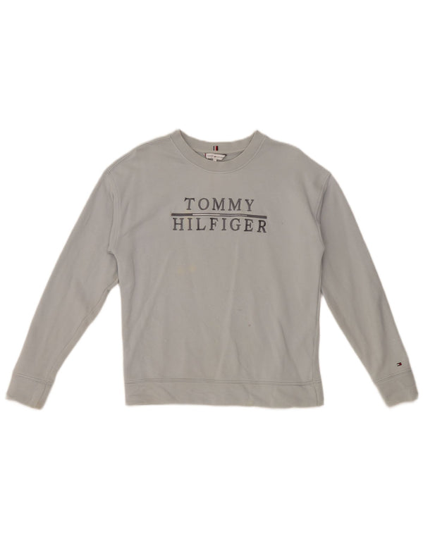 Tommy Hilfiger Sudadera de gran tamaño con gráfico para mujer UK 6 XS Gris