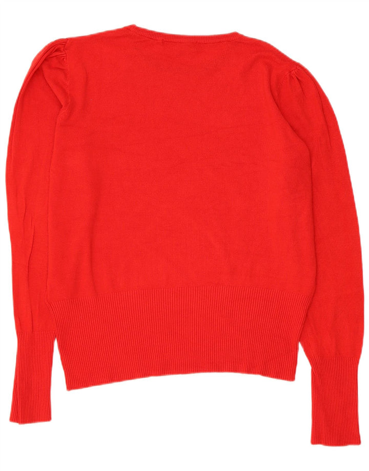 Marks & Spencer Suéter de cuello redondo para mujer UK 44 Viscosa roja grande