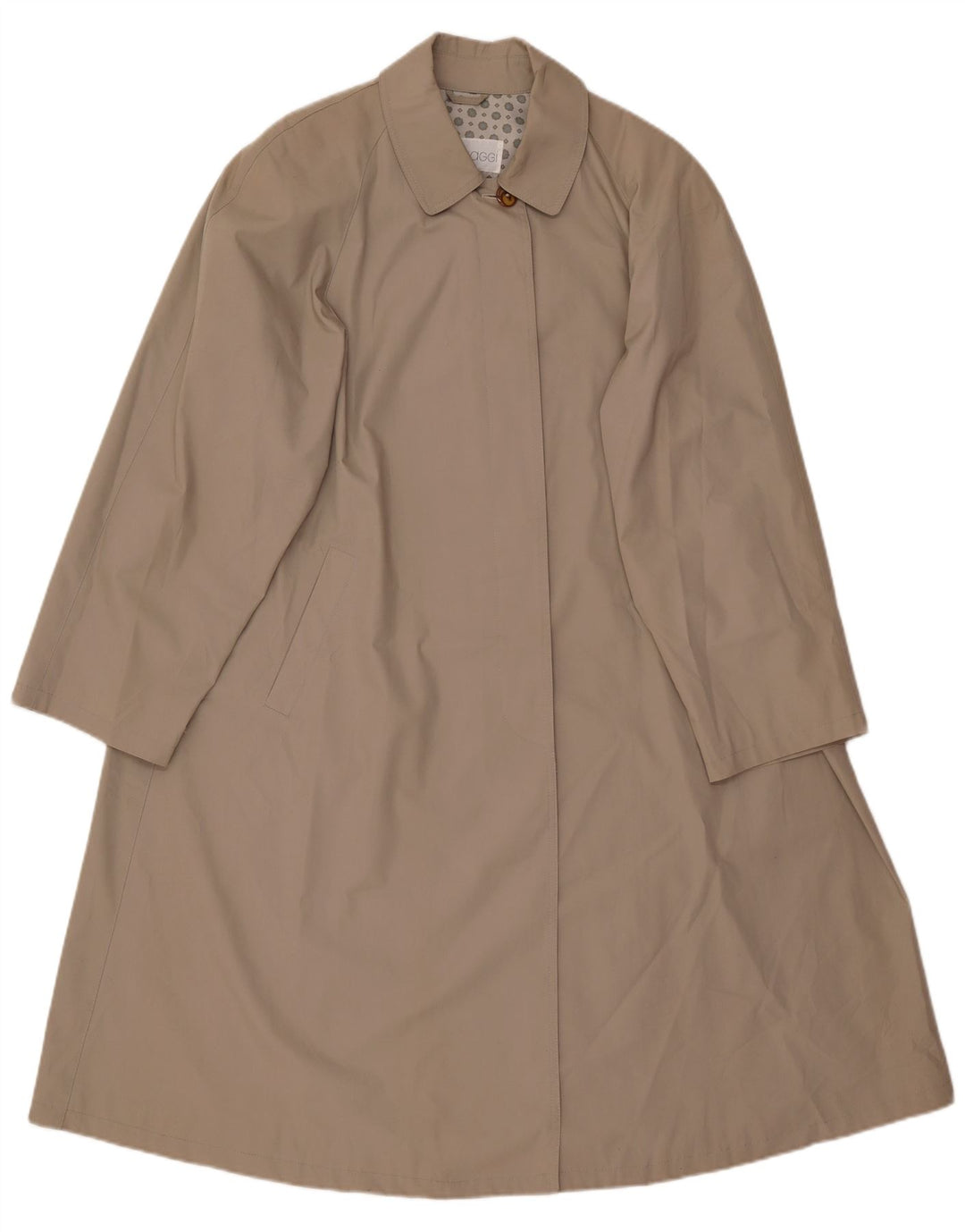 Vintage mujer oversize impermeable EU 44 XL algodón beige
