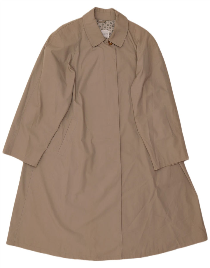 Vintage mujer oversize impermeable EU 44 XL algodón beige