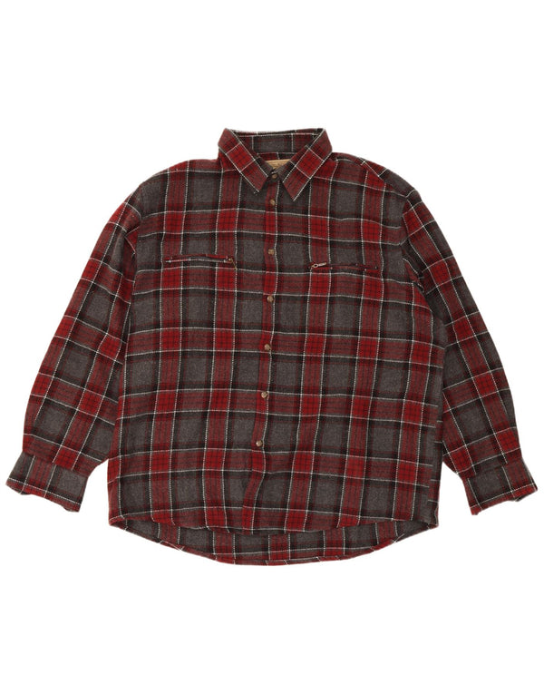 European Project Camisa de franela para hombre 2XL Gris Cuadros Acrílico