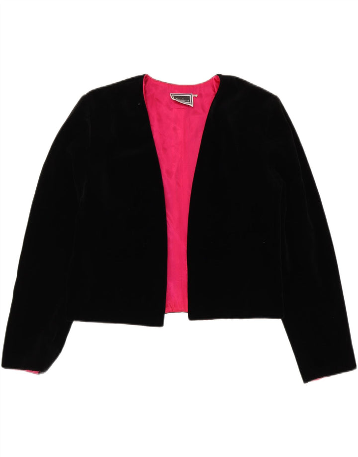Luisa Spagnoli Chaqueta Bolero Abierta para Mujer IT 44 Mediana Algodón Negro