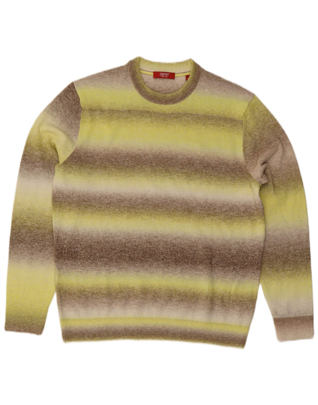Esprit Jersey De Cuello Redondo Para Hombre De Algodón A Rayas Amarillo Grande