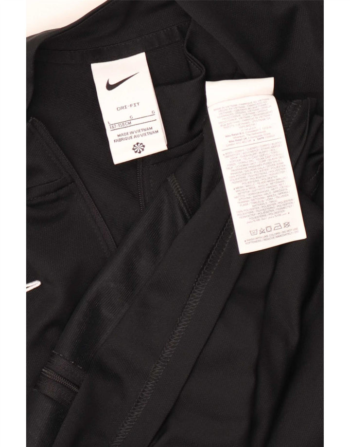 Nike Boys Dri Fit Chándal Top Chaqueta 12-13 años Grande Negro Poliéster