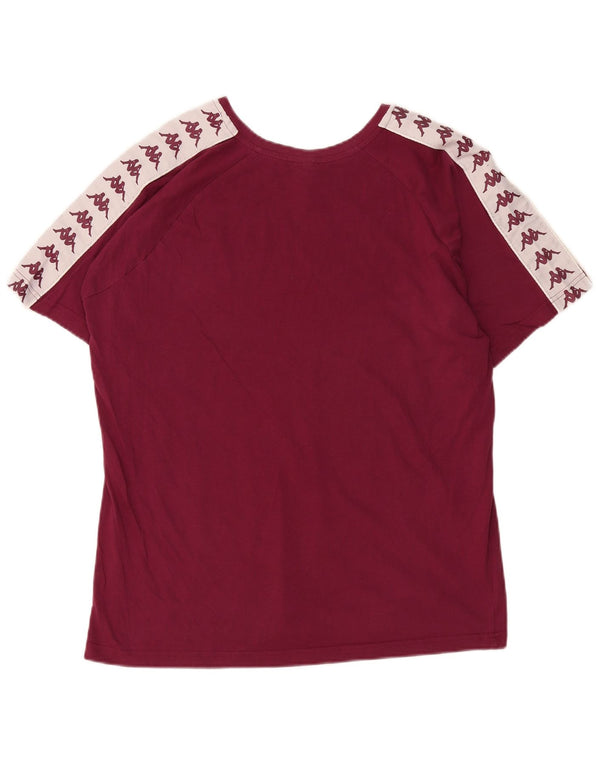 Kappa Hombre Camiseta Gráfica Top Grande Borgoña Colorblock Algodón