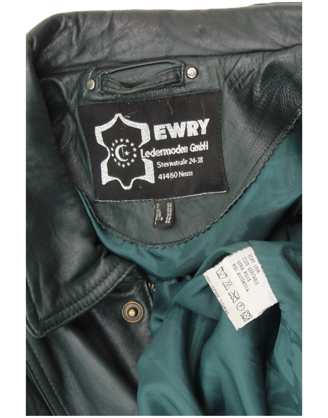 VINTAGE Chaqueta de cuero para hombre EU 56 3XL Cuero verde