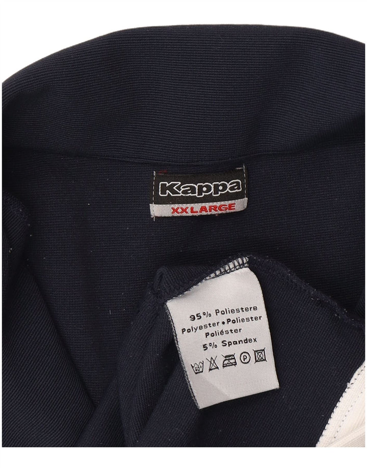 Kappa Chaqueta de chándal para mujer UK 20 2XL Azul marino Colorblock Poliéster